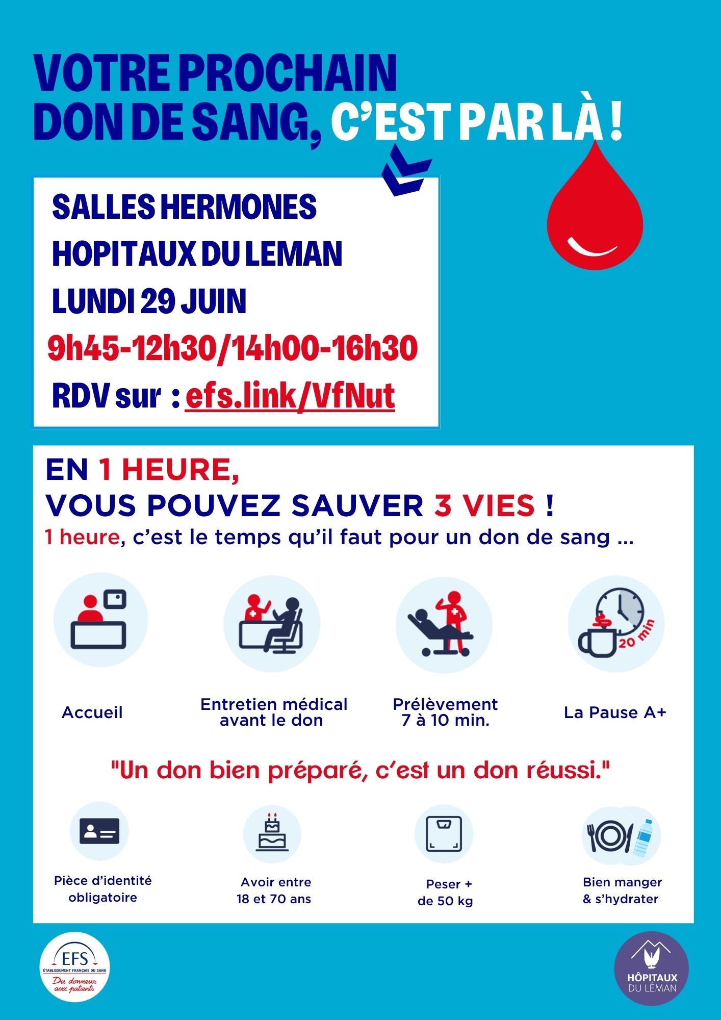 Don du sang : les Hôpitaux du Léman accueillent une collecte le 29 juin